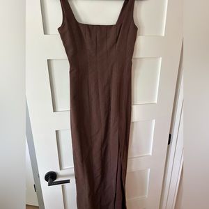 Staud Portrait Dress in chocolate brown - size 2